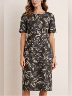 Max Mara botanical print cotton midi dress size M
